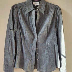 Ann Taylor Loft | Chambray Dress Shirt | Roll Tab Sleeves | Size XS